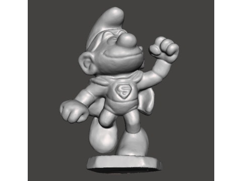 SUPER SMURF 1980 PVC PLASTIC SUPERHERO FIGURE MINIATURE TOY 3D Print Model