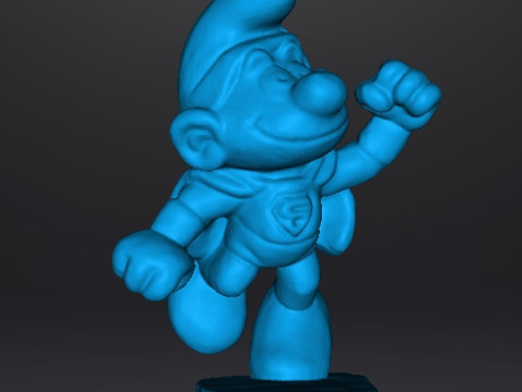 SUPER SMURF 1980 PVC PLASTIC SUPERHERO FIGURE MINIATURE TOY 3D Print Model