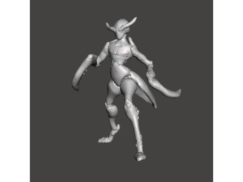 INSECTOID MANTIS WARRIOR MONSTER MINIATURE MODEL FOR FANTASY OR SCIFI GAMES RPG DND 3Dプリントモデル
