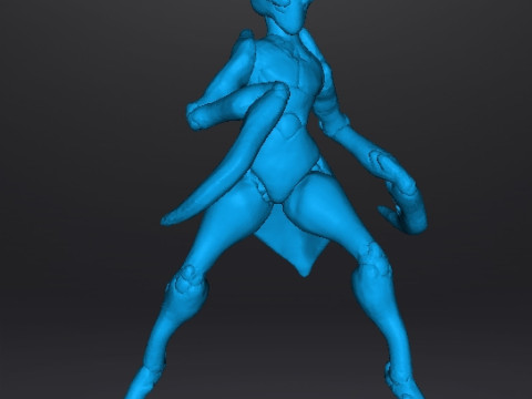 INSECTOID MANTIS WARRIOR MONSTER MINIATURE MODEL FOR FANTASY OR SCIFI GAMES RPG DND Modelo de Impressão 3D