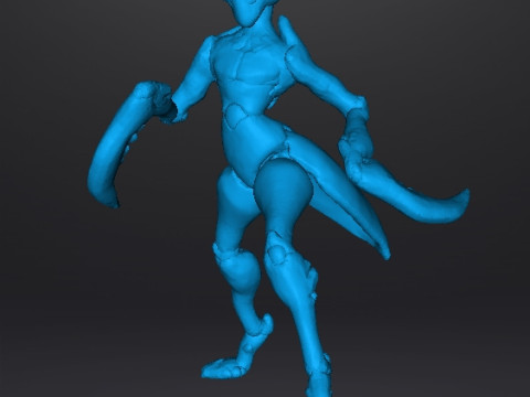 INSECTOID MANTIS WARRIOR MONSTER MINIATURE MODEL FOR FANTASY OR SCIFI GAMES RPG DND Modelo de Impressão 3D