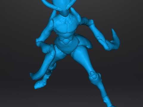 INSECTOID MANTIS WARRIOR MONSTER MINIATURE MODEL FOR FANTASY OR SCIFI GAMES RPG DND Modelo de Impressão 3D