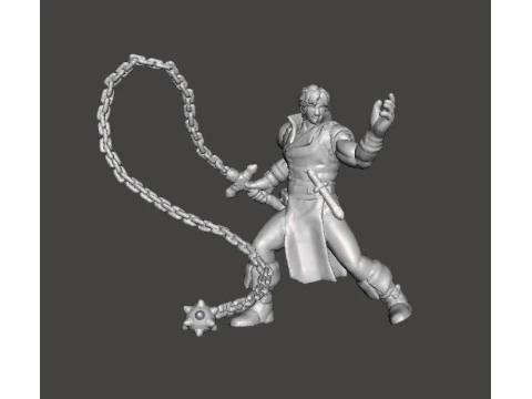 RICHTER BELMONT 恶魔城 微型模型，适用于奇幻或恐怖游戏角色扮演游戏 DND 3D 打印模型