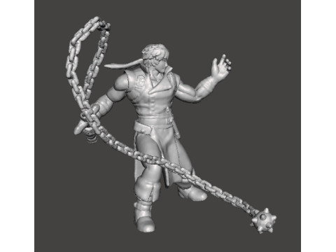 RICHTER BELMONT CASTLEVANIA MINIATURE MODEL FOR FANTASY OR HORROR GAMES RPG DND 3D 프린트 모델