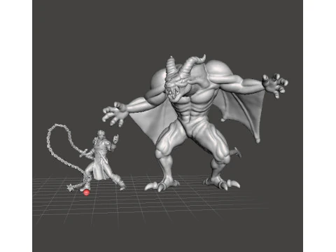 DRACULA DEMON FORM CASTLEVANIA MONSTER MINIATURE MODEL FOR HORROR OR FANTASY GAMES RPG DND 3D Print Model