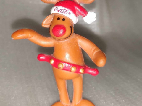 RUDOLPH THE REINDEER COCA COLA CHRISTMAS VINTAGE PROMOTIONAL FIGURE MODEL STATUE ORNAMENT Modello di stampa 3D