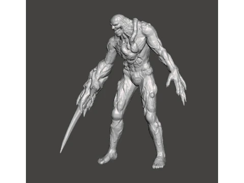RE PROTO TYRANT 001 MONSTER MINIATURE MODEL FOR HORROR OR FANTASY GAMES RPG DND 3D Print Model