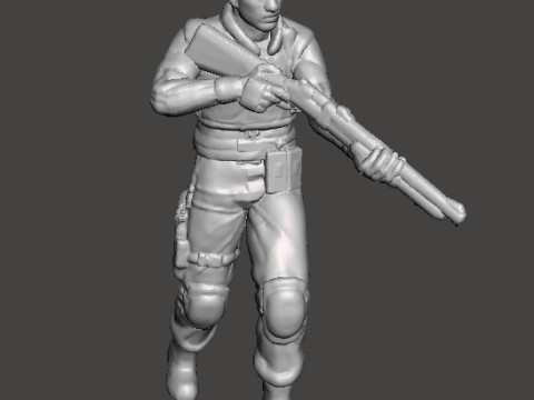 RE1 CHRIS WITH SHOTGUN MINIATURE MODEL FOR HORROR OR SCIFI GAMES RPG DND 3D Print Model
