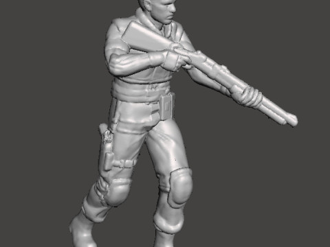 RE1 CHRIS WITH SHOTGUN MINIATURE MODEL FOR HORROR OR SCIFI GAMES RPG DND 3D Print Model