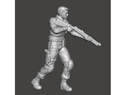 RE1 CHRIS WITH SHOTGUN MINIATURE MODEL FOR HORROR OR SCIFI GAMES RPG DND 3D Print Model