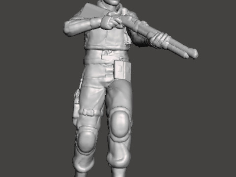 RE1 CHRIS WITH SHOTGUN MINIATURE MODEL FOR HORROR OR SCIFI GAMES RPG DND 3D Print Model