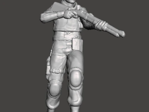 RE1 CHRIS WITH SHOTGUN MINIATURE MODEL FOR HORROR OR SCIFI GAMES RPG DND 3D Print Model