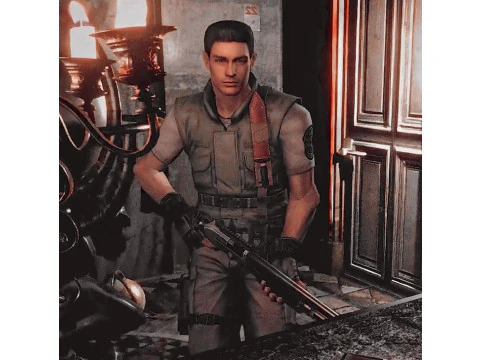 RE1 CHRIS WITH SHOTGUN MINIATURE MODEL FOR HORROR OR SCIFI GAMES RPG DND 3D Print Model