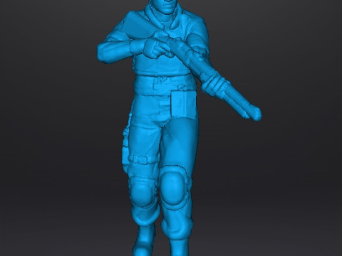 RE1 CHRIS WITH SHOTGUN MINIATURE MODEL FOR HORROR OR SCIFI GAMES RPG DND 3D Print Model