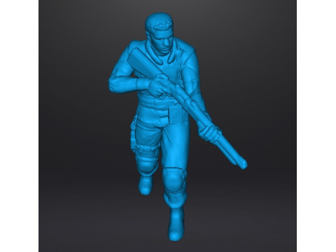 RE1 CHRIS WITH SHOTGUN MINIATURE MODEL FOR HORROR OR SCIFI GAMES RPG DND 3D Print Model