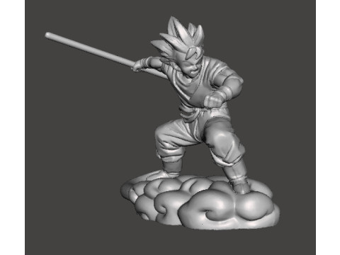 DB SON GOKU ON FLYING NIMBUS MINIATURE MODEL FOR FANTASY GAMES RPG DND 3Dプリントモデル
