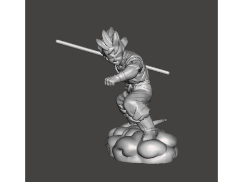 DB SON GOKU ON FLYING NIMBUS MINIATURE MODEL FOR FANTASY GAMES RPG DND 3Dプリントモデル