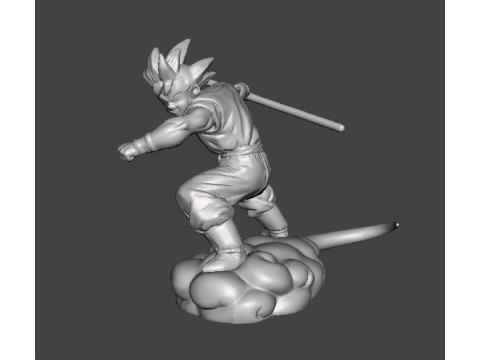 DB SON GOKU ON FLYING NIMBUS MINIATURE MODEL FOR FANTASY GAMES RPG DND 3Dプリントモデル