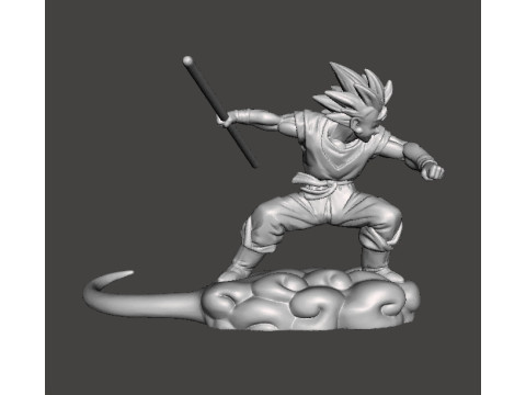 DB SON GOKU ON FLYING NIMBUS MINIATURE MODEL FOR FANTASY GAMES RPG DND 3Dプリントモデル