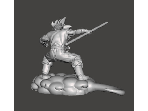 DB SON GOKU ON FLYING NIMBUS MINIATURE MODEL FOR FANTASY GAMES RPG DND 3Dプリントモデル