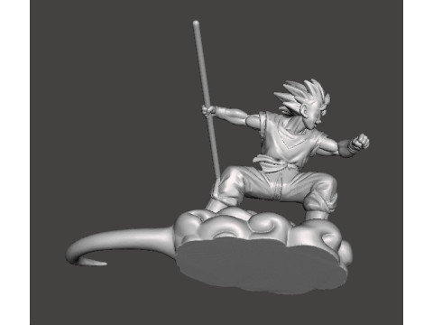 DB SON GOKU ON FLYING NIMBUS MINIATURE MODEL FOR FANTASY GAMES RPG DND 3Dプリントモデル