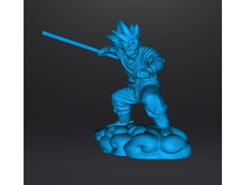 DB SON GOKU ON FLYING NIMBUS MINIATURE MODEL FOR FANTASY GAMES RPG DND 3Dプリントモデル