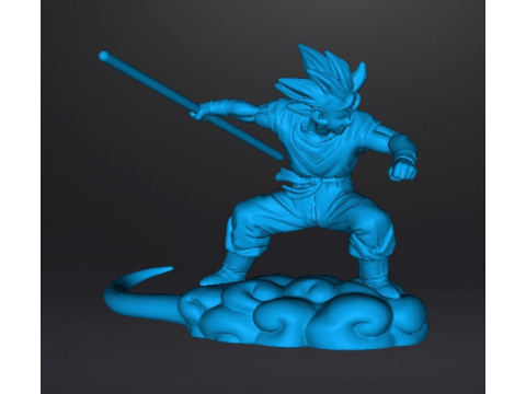DB SON GOKU ON FLYING NIMBUS MINIATURE MODEL FOR FANTASY GAMES RPG DND 3Dプリントモデル
