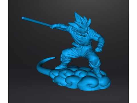 DB SON GOKU ON FLYING NIMBUS MINIATURE MODEL FOR FANTASY GAMES RPG DND 3Dプリントモデル