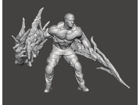 RE4 MUTATED KRAUSER MINIATURE MODEL FOR HORROR OR FANTASY GAMES RPG DND Model Cetak 3D