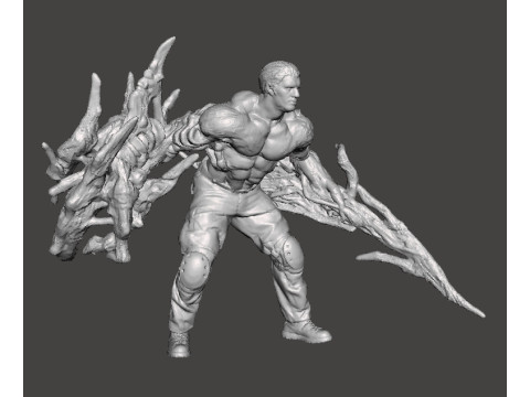 RE4 MUTATED KRAUSER MINIATURE MODEL FOR HORROR OR FANTASY GAMES RPG DND Model Cetak 3D