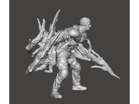 RE4 MUTATED KRAUSER MINIATURE MODEL FOR HORROR OR FANTASY GAMES RPG DND Model Cetak 3D