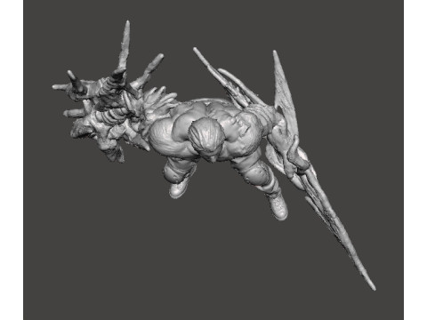 RE4 MUTATED KRAUSER MINIATURE MODEL FOR HORROR OR FANTASY GAMES RPG DND Model Cetak 3D