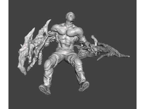 RE4 MUTATED KRAUSER MINIATURE MODEL FOR HORROR OR FANTASY GAMES RPG DND Model Cetak 3D