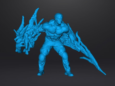 RE4 MUTATED KRAUSER MINIATURE MODEL FOR HORROR OR FANTASY GAMES RPG DND Model Cetak 3D