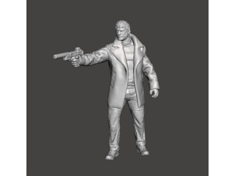 REV CHRIS BLACK COAT AGENT MINIATURE MODEL FOR HORROR OR SCIFI GAMES RPG DND 3D Print Model