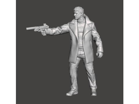 REV CHRIS BLACK COAT AGENT MINIATURE MODEL FOR HORROR OR SCIFI GAMES RPG DND Model Cetak 3D