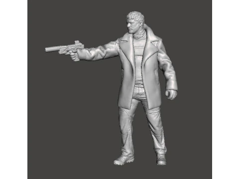 REV CHRIS BLACK COAT AGENT MINIATURE MODEL FOR HORROR OR SCIFI GAMES RPG DND 3D Print Model