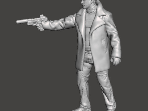 REV CHRIS BLACK COAT AGENT MINIATURE MODEL FOR HORROR OR SCIFI GAMES RPG DND Model Cetak 3D