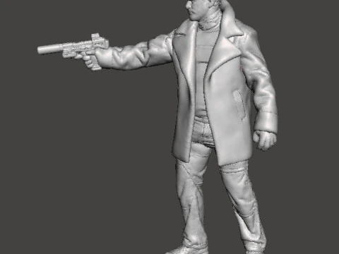 REV CHRIS BLACK COAT AGENT MINIATURE MODEL FOR HORROR OR SCIFI GAMES RPG DND 3D Print Model