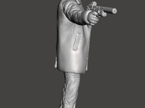 REV CHRIS BLACK COAT AGENT MINIATURE MODEL FOR HORROR OR SCIFI GAMES RPG DND 3D Print Model