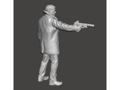 REV CHRIS BLACK COAT AGENT MINIATURE MODEL FOR HORROR OR SCIFI GAMES RPG DND Model Cetak 3D