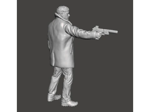 REV CHRIS BLACK COAT AGENT MINIATURE MODEL FOR HORROR OR SCIFI GAMES RPG DND 3D Print Model