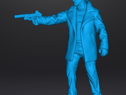 REV CHRIS BLACK COAT AGENT MINIATURE MODEL FOR HORROR OR SCIFI GAMES RPG DND Model Cetak 3D