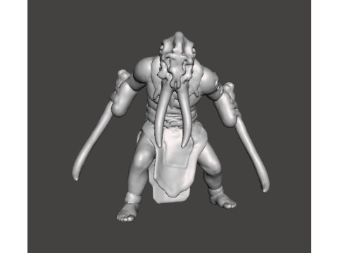 TUSKED WARRIOR MINIATURE MODEL FANTASY OR SCIFI GAMES RPG DND Model Cetak 3D
