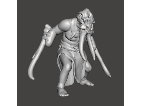 TUSKED WARRIOR MINIATURE MODEL FANTASY OR SCIFI GAMES RPG DND Model Cetak 3D