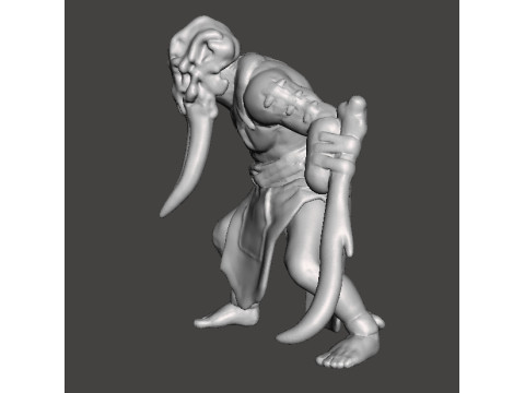 TUSKED WARRIOR MINIATURE MODEL FANTASY OR SCIFI GAMES RPG DND Model Cetak 3D