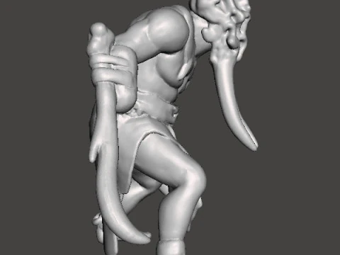 TUSKED WARRIOR MINIATURE MODEL FANTASY OR SCIFI GAMES RPG DND 3D Print Model