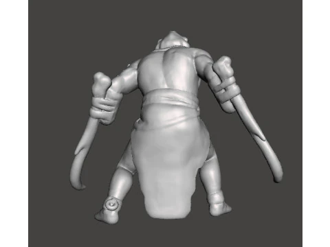 TUSKED WARRIOR MINIATURE MODEL FANTASY OR SCIFI GAMES RPG DND 3D Print Model