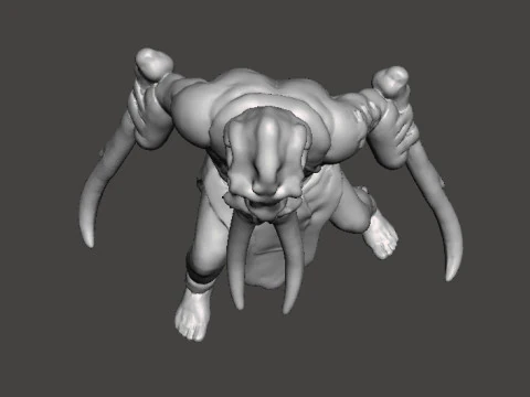 TUSKED WARRIOR MINIATURE MODEL FANTASY OR SCIFI GAMES RPG DND 3D Print Model