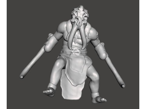 TUSKED WARRIOR MINIATURE MODEL FANTASY OR SCIFI GAMES RPG DND Model Cetak 3D
